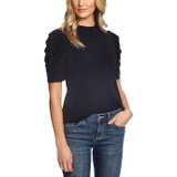 CeCe 3/4 Puffed Sleeve Mock Neck Top