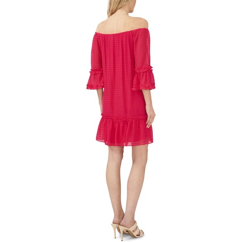  CeCe Over-the-Shoulder Flounce Dress