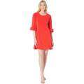 CeCe Long Sleeve Ruffled Knit Dress