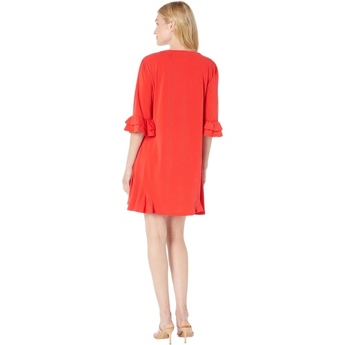  CeCe Long Sleeve Ruffled Knit Dress