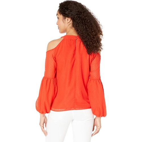  CeCe Cold-Shoulder Clip Blouse