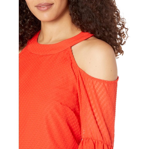  CeCe Cold-Shoulder Clip Blouse