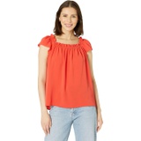 CeCe Short Sleeve Square Neck Blouse