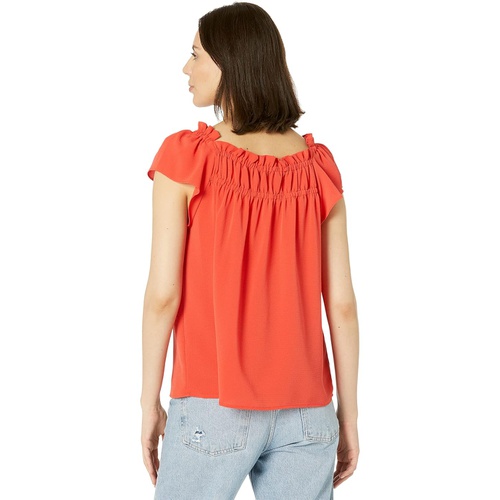  CeCe Short Sleeve Square Neck Blouse