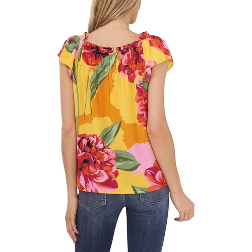  CeCe Square Neck Printed Top