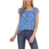 CeCe Printed Square Neck Blouse