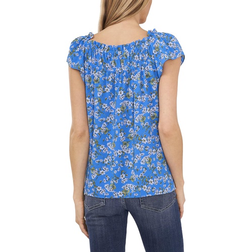  CeCe Printed Square Neck Blouse