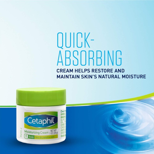  Cetaphil Moisturizing Cream for Very Dry, Sensitive Skin, Extra Strength, Fragrance Free, 1 Ounce (Pack of 12)