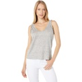 Chaser Linen Jersey V-Neck Ruffle Racerback Tank