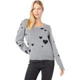 Chaser Intarsia Hearts Long Sleeve Crew Neck Pullover