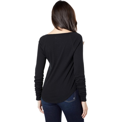  Chaser Sustainable Vintage Rib Shirred Long Sleeve Tee