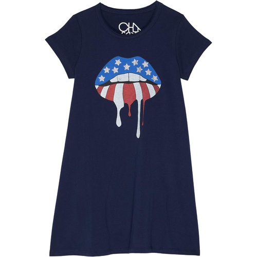  Chaser Kids Patriot Lips Cotton Jersey Short Sleeve Shirtdress (Toddleru002FLittle Kids)