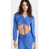 Christopher Esber Ruched Crop Shirt