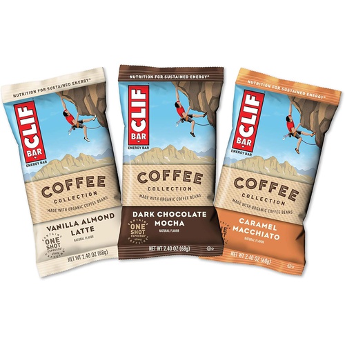  CLIF BARS with 1 Shot of Espresso - Energy Bars - Coffee Collection Variety Pack - 65 mgs of Caffeine Per Bar - Made with Organic Oats - Plant Based Food- Kosher (2.4 Ounce Breakfa