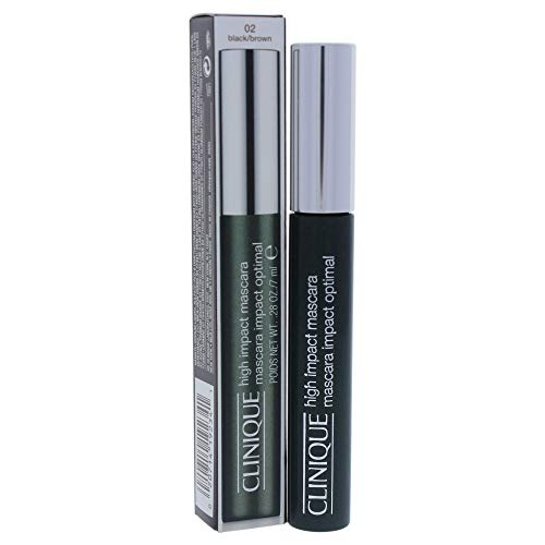  Clinique High Impact Mascara Dramatic Lashes On-Contact for Women, Black/Brown, 0.28 Ounce