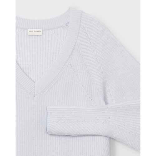 클럽모나코 Cashmere Jacquard V-Neck Sweater