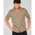 Short Sleeve Camp Collar Diamond Print Shirt