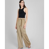 Satin Belted Cargo Pant