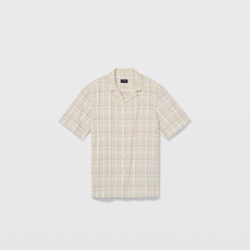 클럽모나코 Short Sleeve Plaid Linen Shirt