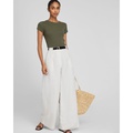 Wide Leg Linen Blend Trouser