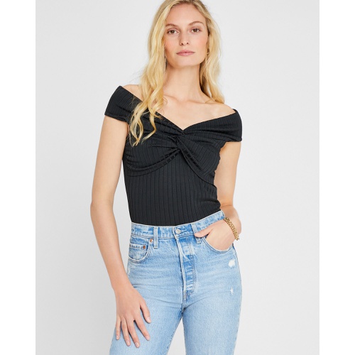 클럽모나코 Open V-Neck Twist Top