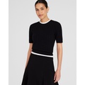 Cashmere Mini-Cable Short-Sleeve Sweater