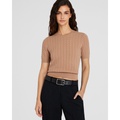 Cashmere Mini-Cable Short-Sleeve Sweater