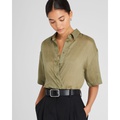 Ramie Button-Down Shirt