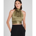 Silk Charmeuse Tie Halter Top