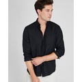 Long-Sleeve Solid Linen Shirt