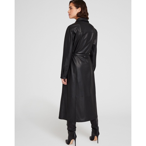 클럽모나코 Leather Midi Shirt Dress