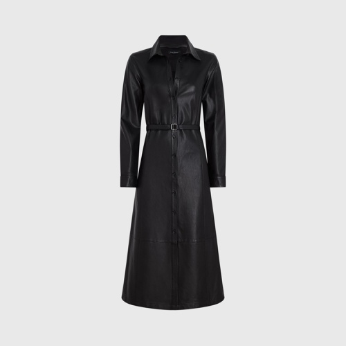 클럽모나코 Leather Midi Shirt Dress