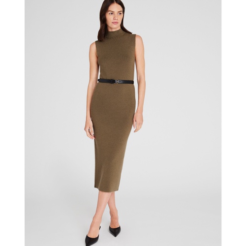 클럽모나코 Merino Ribbed Mockneck Dress