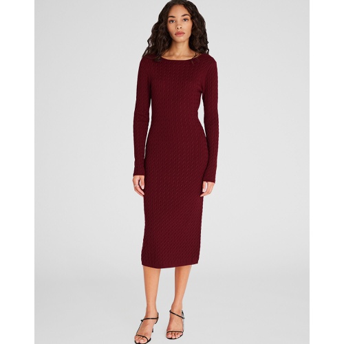 클럽모나코 Open-Back Cable Knit Midi Dress