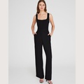 Crepe Square-Neck Jumpsuit