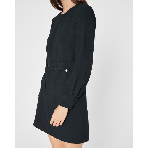 클럽모나코 Long-Sleeve Belted Pocket Mini Dress