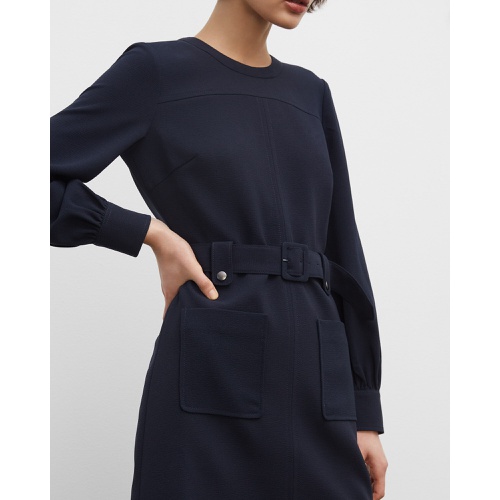 클럽모나코 Long-Sleeve Belted Pocket Mini Dress