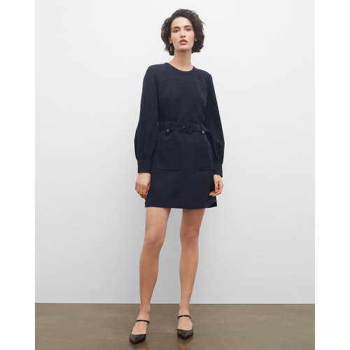 클럽모나코 Long-Sleeve Belted Pocket Mini Dress