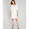 Ruched Sleeve Wrap Dress