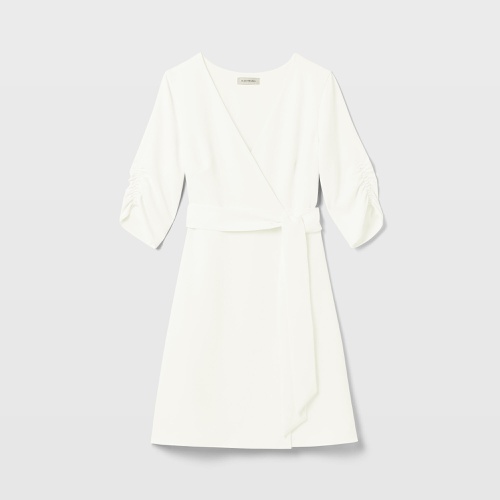 클럽모나코 Ruched Sleeve Wrap Dress