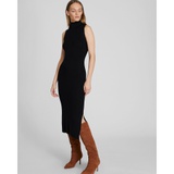 Sleeveless Merino Wool Turtleneck Midi Dress