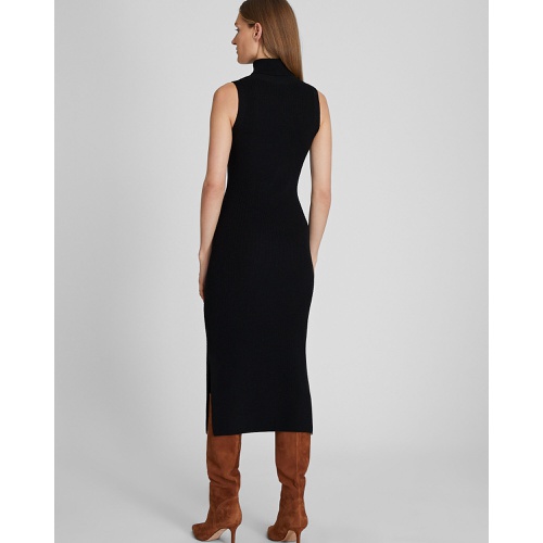 클럽모나코 Sleeveless Merino Wool Turtleneck Midi Dress