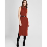 Sleeveless Merino Wool Turtleneck Midi Dress