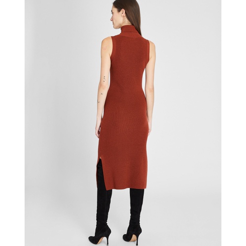 클럽모나코 Sleeveless Merino Wool Turtleneck Midi Dress