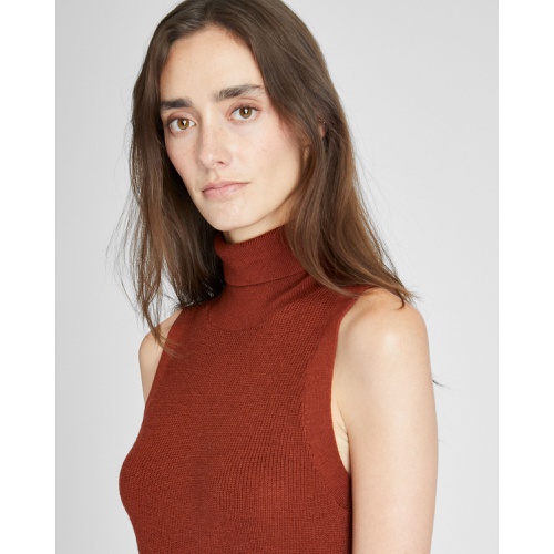 클럽모나코 Sleeveless Merino Wool Turtleneck Midi Dress