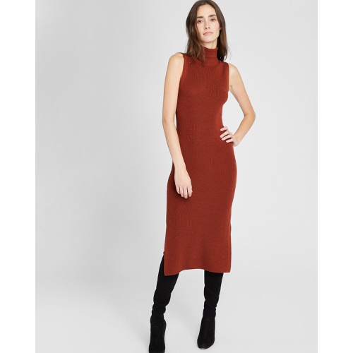 클럽모나코 Sleeveless Merino Wool Turtleneck Midi Dress