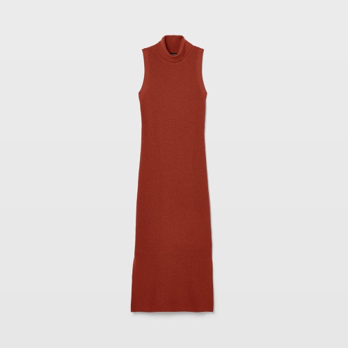 클럽모나코 Sleeveless Merino Wool Turtleneck Midi Dress