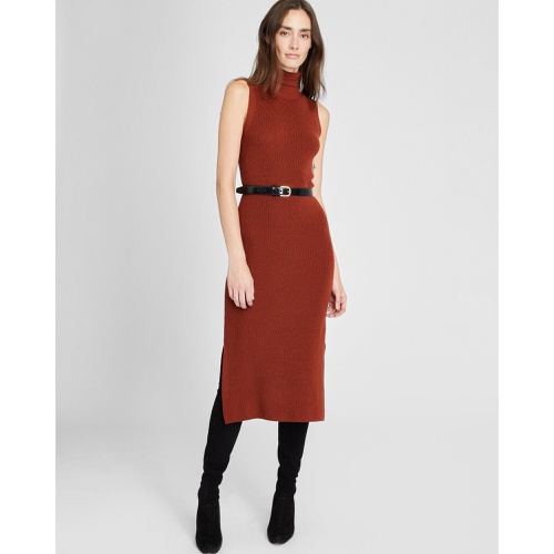 클럽모나코 Sleeveless Merino Wool Turtleneck Midi Dress