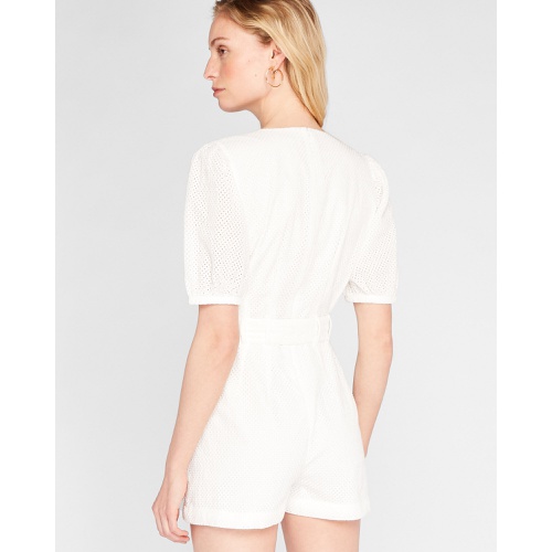 클럽모나코 Belted Puff Sleeve Eyelet Romper