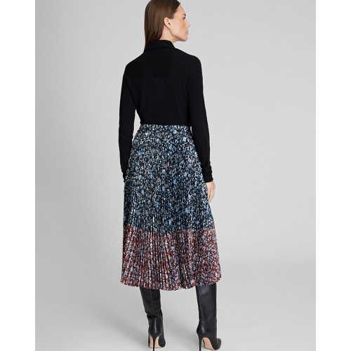 클럽모나코 Two-Tone Floral Pleated Skirt